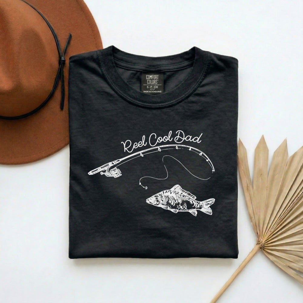 Reel Cool Dad shirt folded
