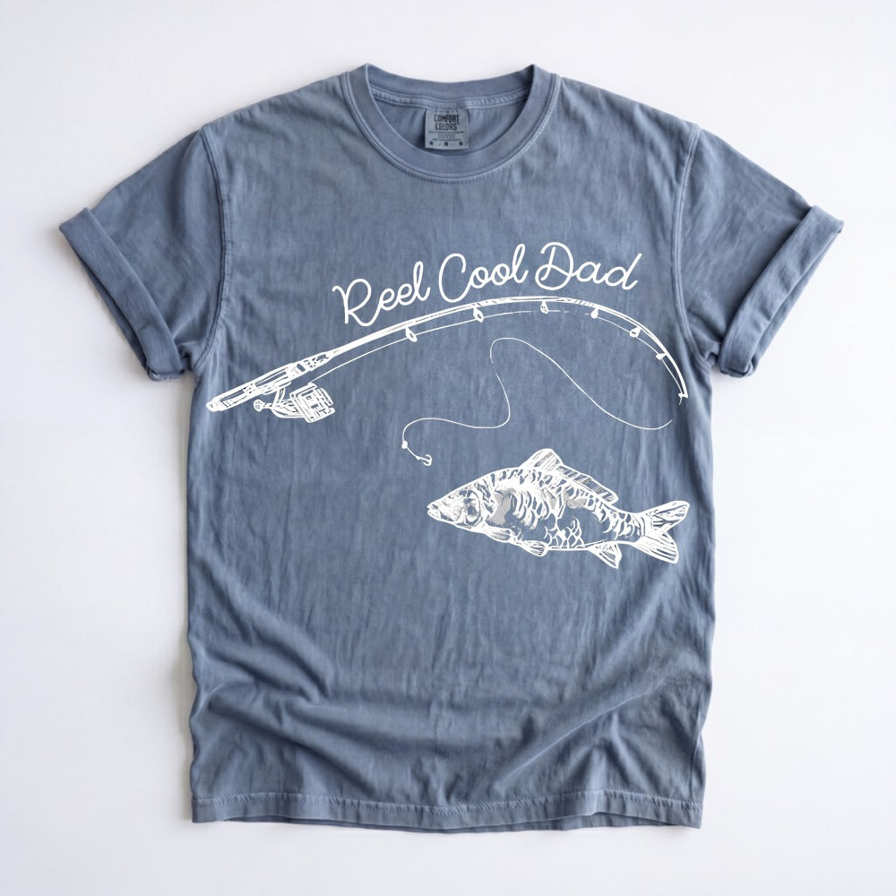 Reel Cool Dad fishing shirt navy
