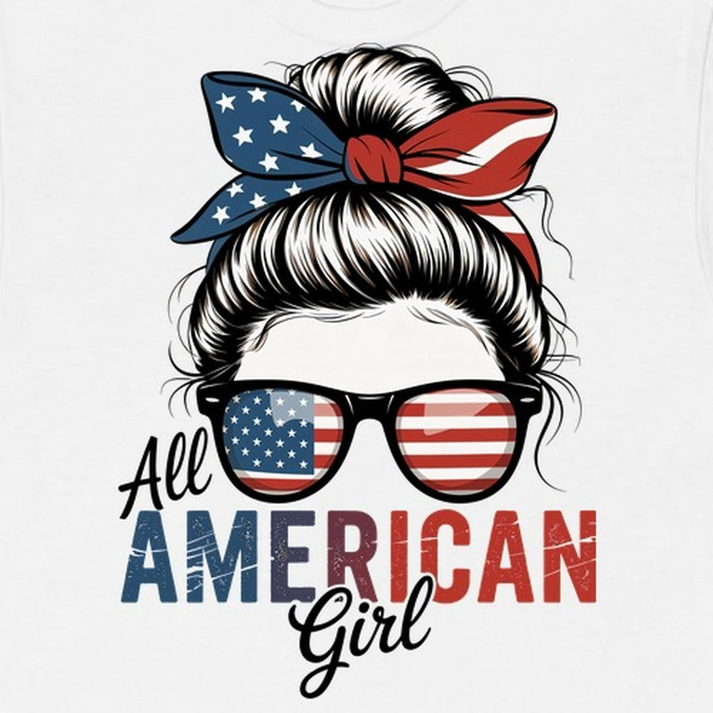 All American Girl shirt print close up