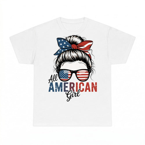 All American Girl patriotic t-shirt white