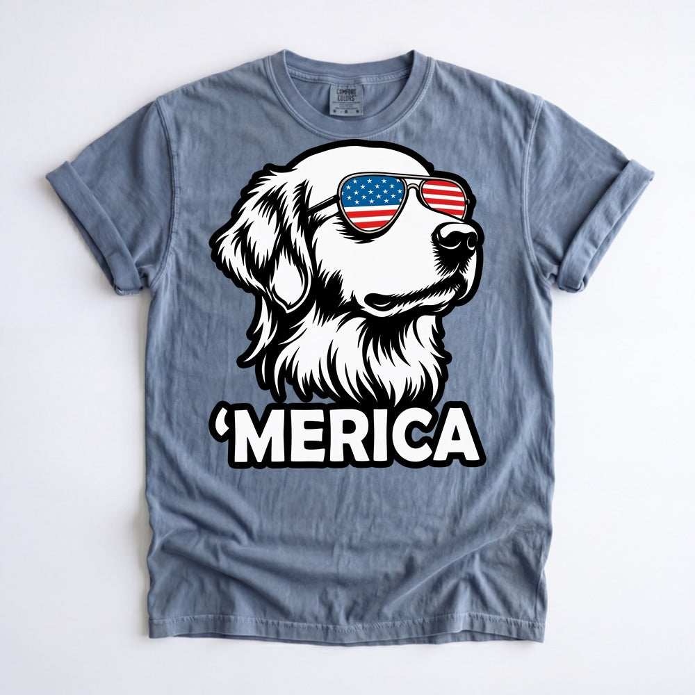 USA 250th Anniversary Shirt, Patriotic Golden Retriever Tee, Gildan Unisex T-Shirt Sweatshirt Hoodie