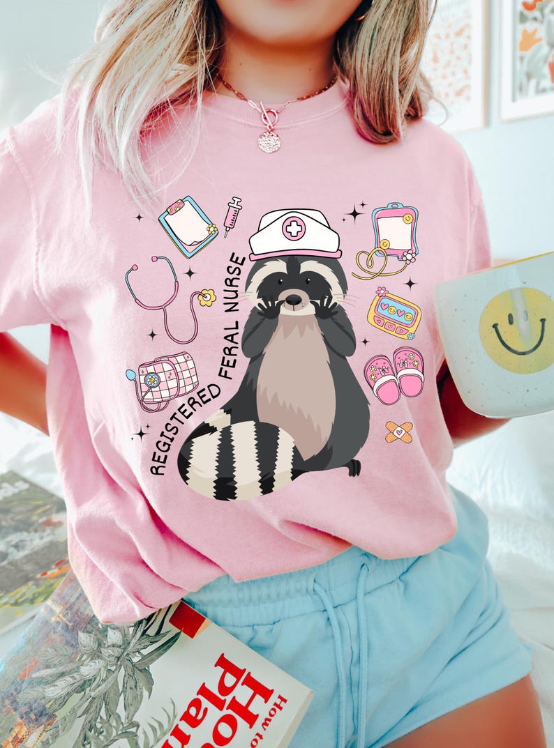Registered Feral Nurse raccoon shirt
