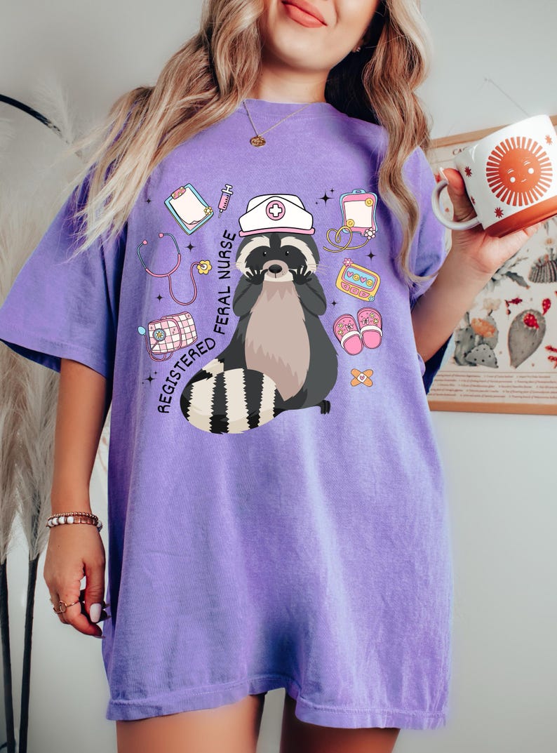 Registered Feral Nurse raccoon shirt