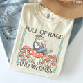Funny Frog Coffee Shirt, Full of Rage and Whimsy, Retro Cottagecore Mushroom Frog Tee, Gift for Frog Lovers