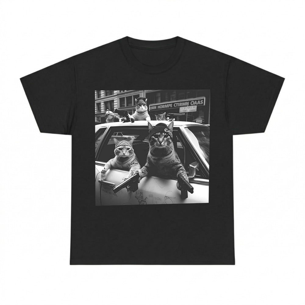 Funny Cat Gang Vinage T-shirt