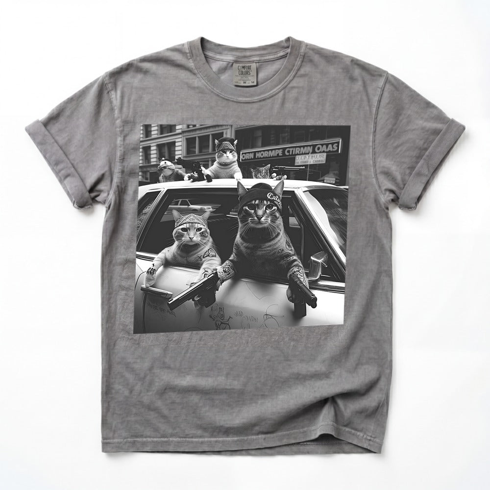 Funny Cat Gang Vinage T-shirt