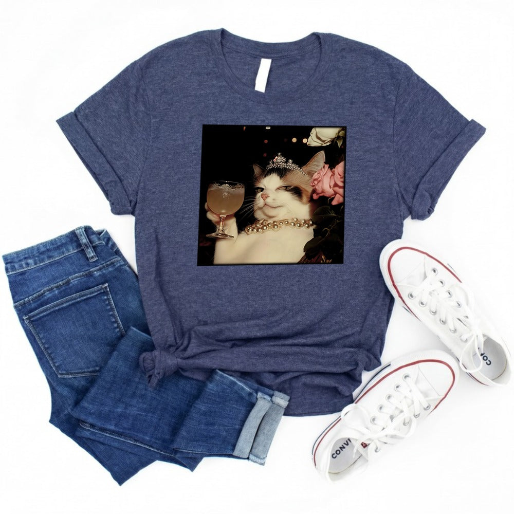 Retro Elengant Cat Funny Vintage Graphic Tee