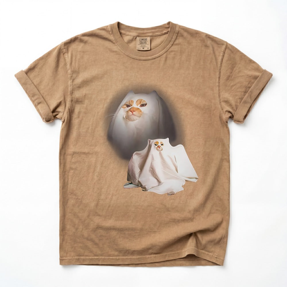 Retro Funny Ghost Kitten Comfort Colors Shirt