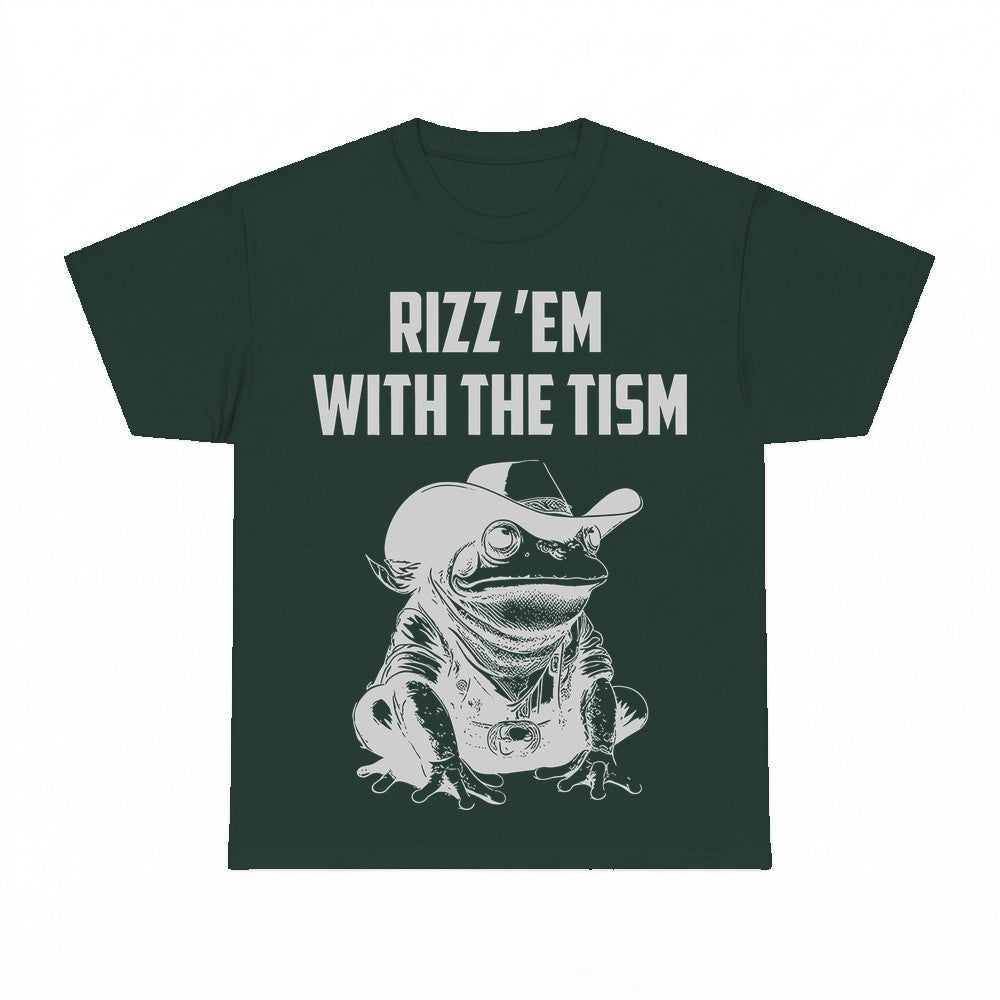 Rizz 'Em With The Tism Frog Shirt - Gildan Unisex Tee