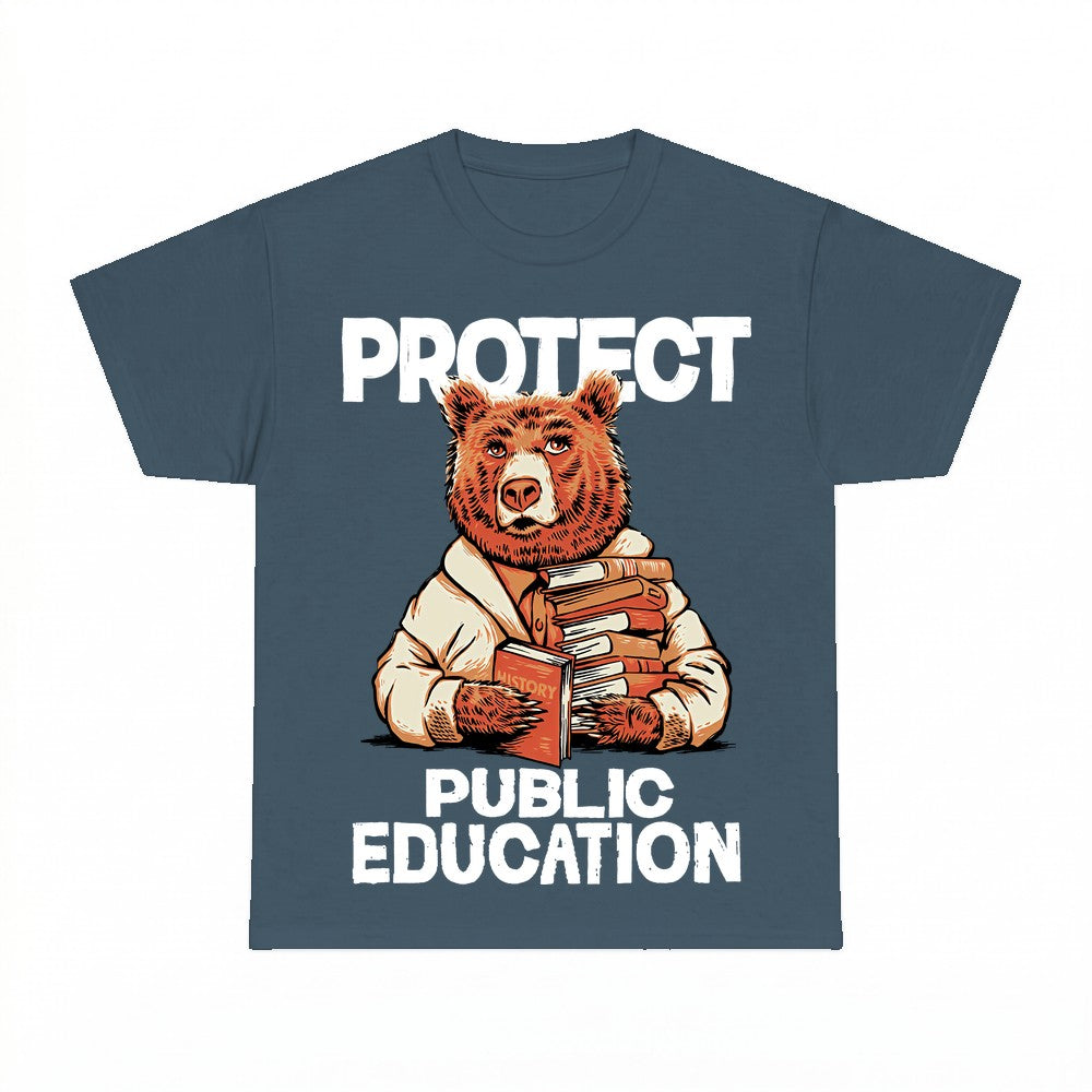 Protect Public Education Bear Teacher Shirt - Gildan Unisex 
