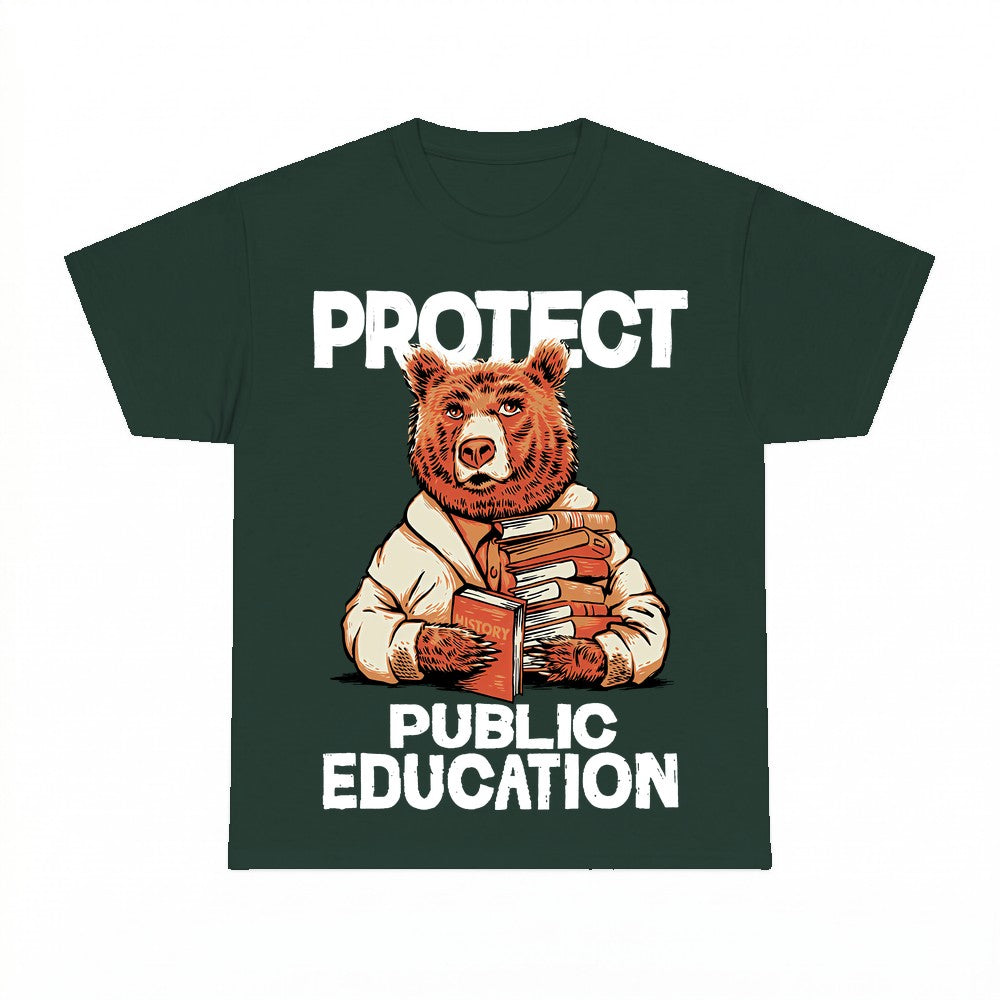 Protect Public Education Bear Teacher Shirt - Gildan Unisex 