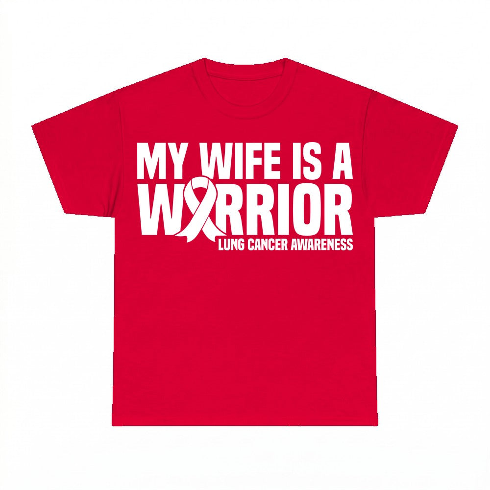 My Wife Is A Warrior Lung Cancer Awareness Shirt - Gildan Un