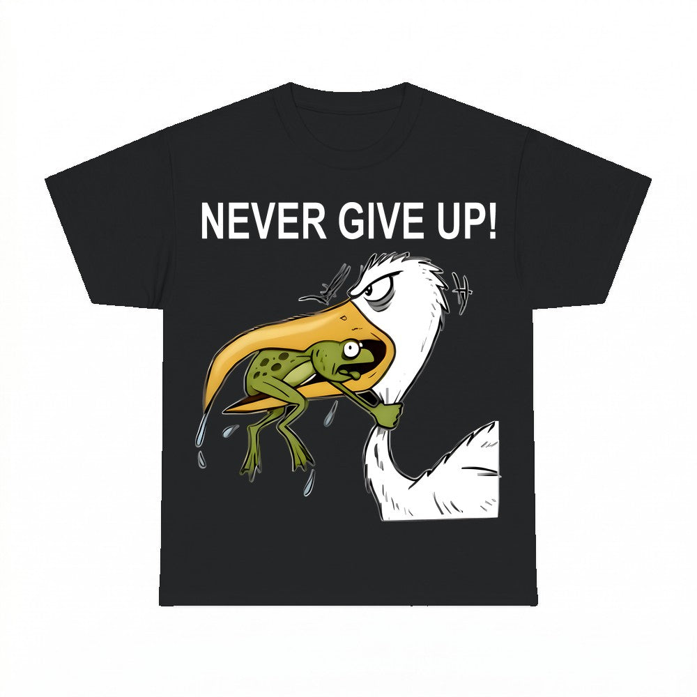 Never Give Up! Frog Bird Shirt - Gildan Unisex Tee