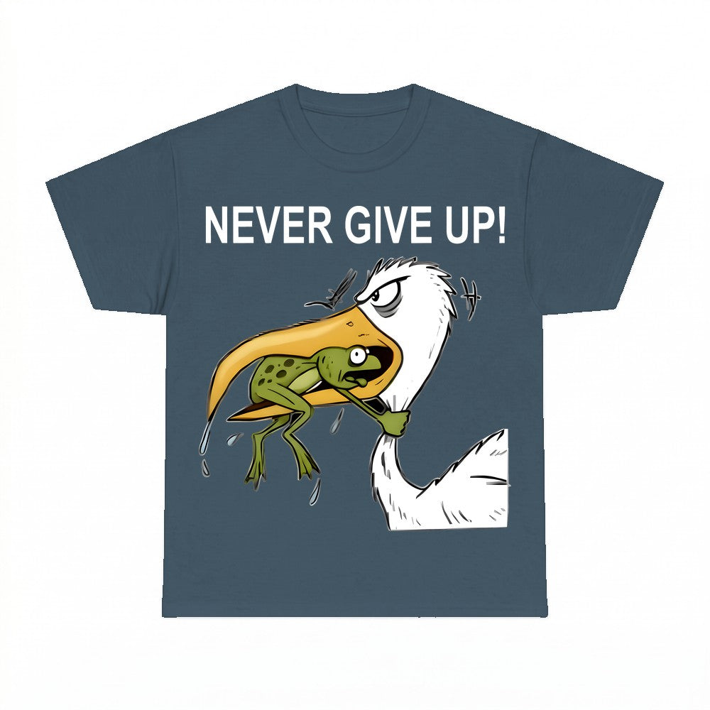 Never Give Up! Frog Bird Shirt - Gildan Unisex Tee