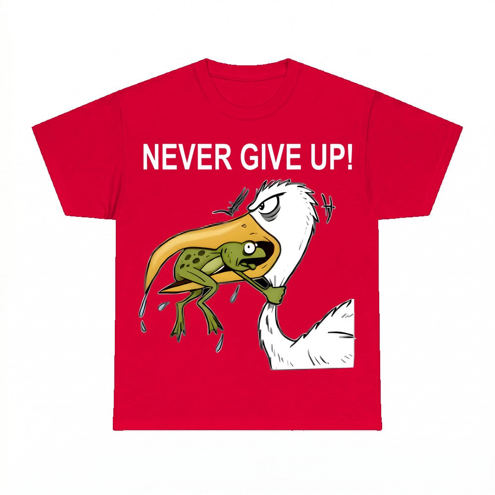 Never Give Up! Frog Bird Shirt - Gildan Unisex Tee