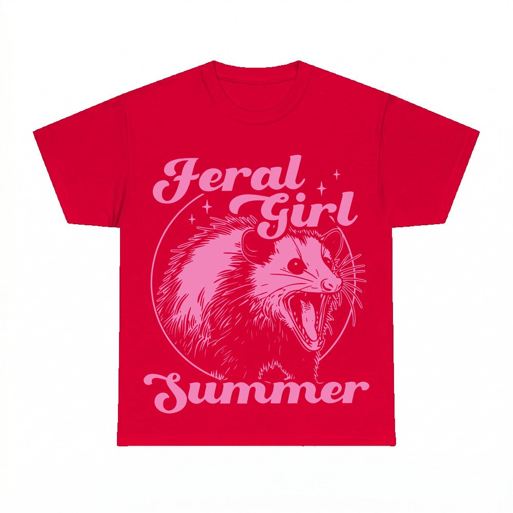 Feral Girl Summer Opossum Shirt - Gildan Unisex Tee