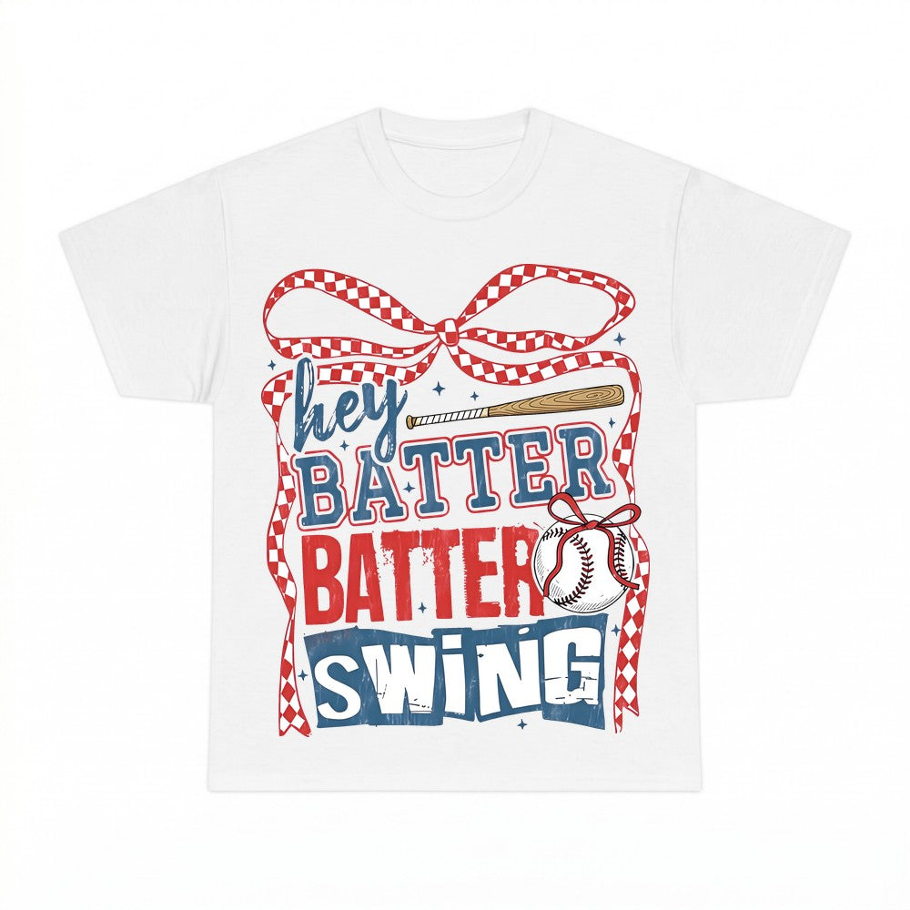 Hey Batter Batter Swing Baseball Shirt - Gildan Unisex Tee