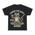 Current Side Quest Adhd Raccoon Shirt - Gildan Unisex Tee