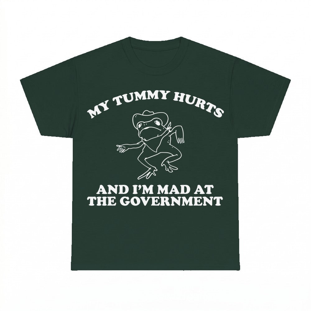 My Tummy Hurts And I'm Mad At The Government Frog Shirt - Gi