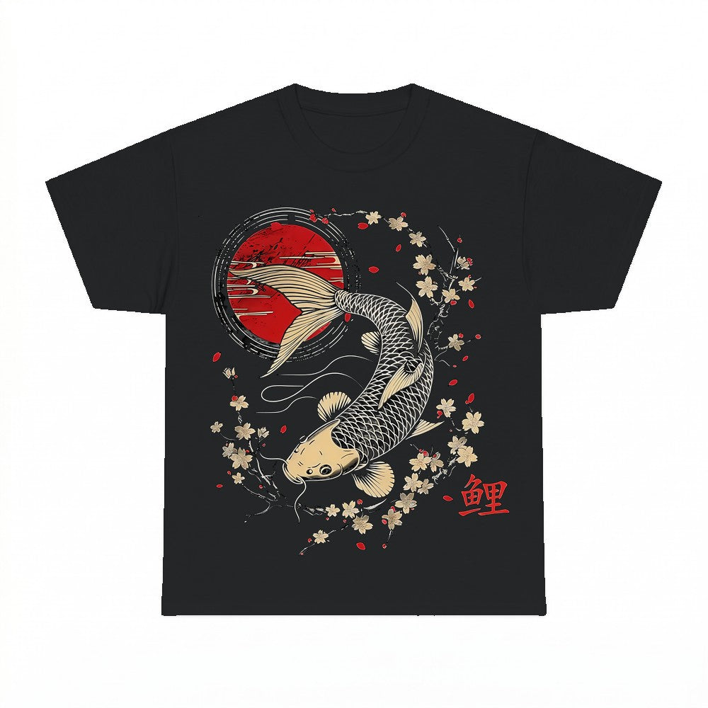 Koi Fish Sunset Graphic T-shirt - Gildan Unisex Tee