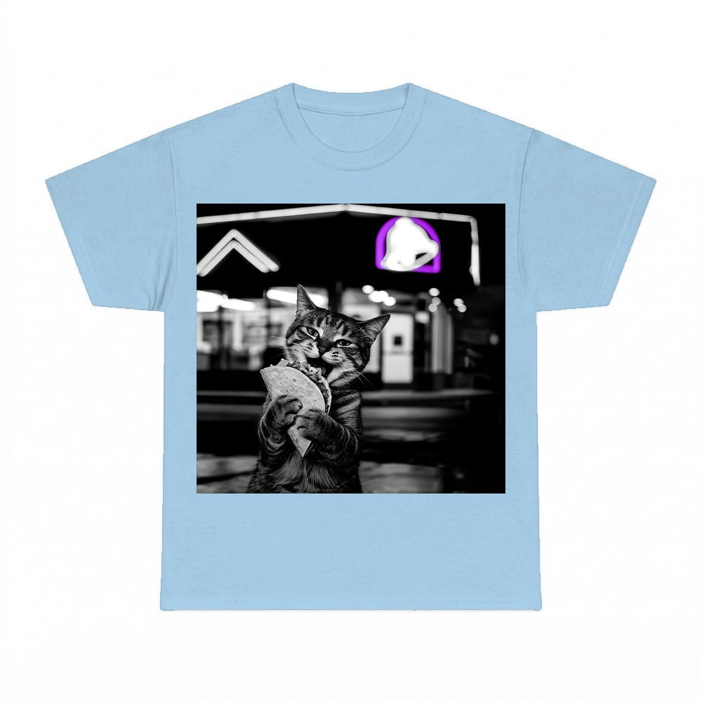 Funny Cat Eating Taco T-Shirt - Gildan Unisex Tee