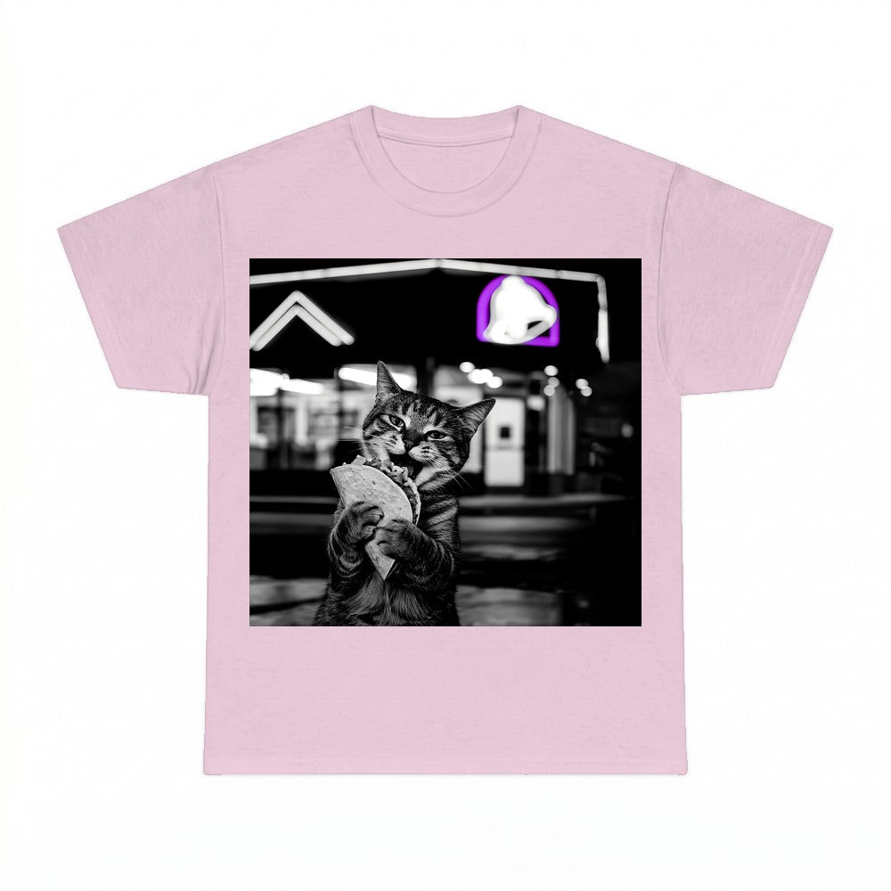 Funny Cat Eating Taco T-Shirt - Gildan Unisex Tee