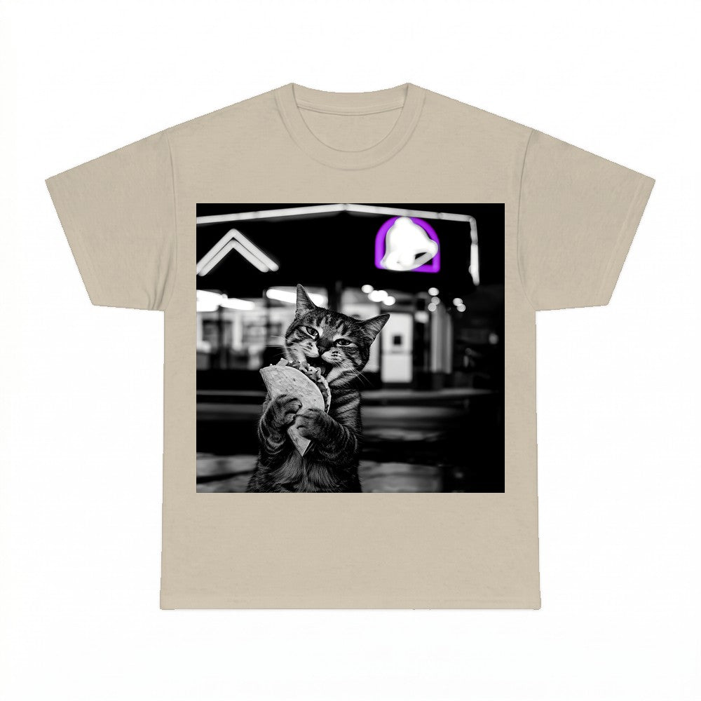 Funny Cat Eating Taco T-Shirt - Gildan Unisex Tee