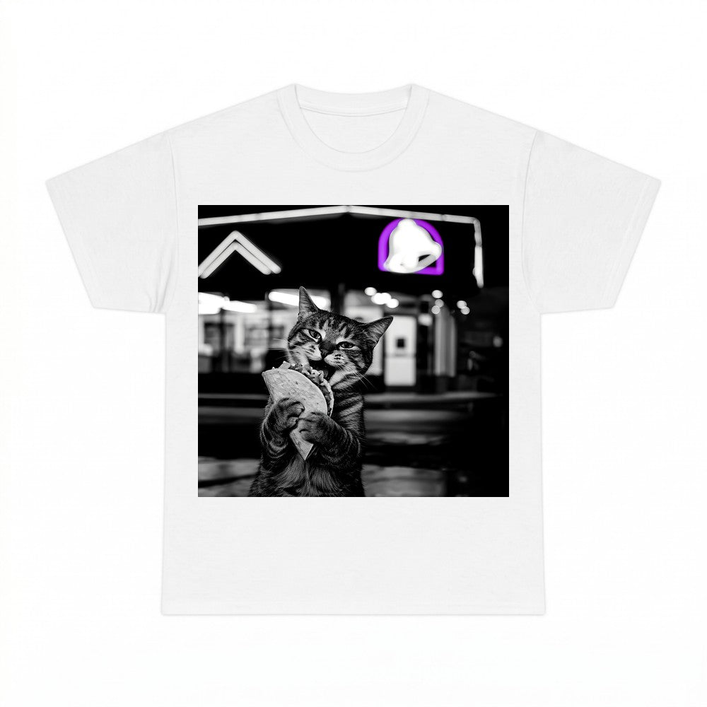 Funny Cat Eating Taco T-Shirt - Gildan Unisex Tee