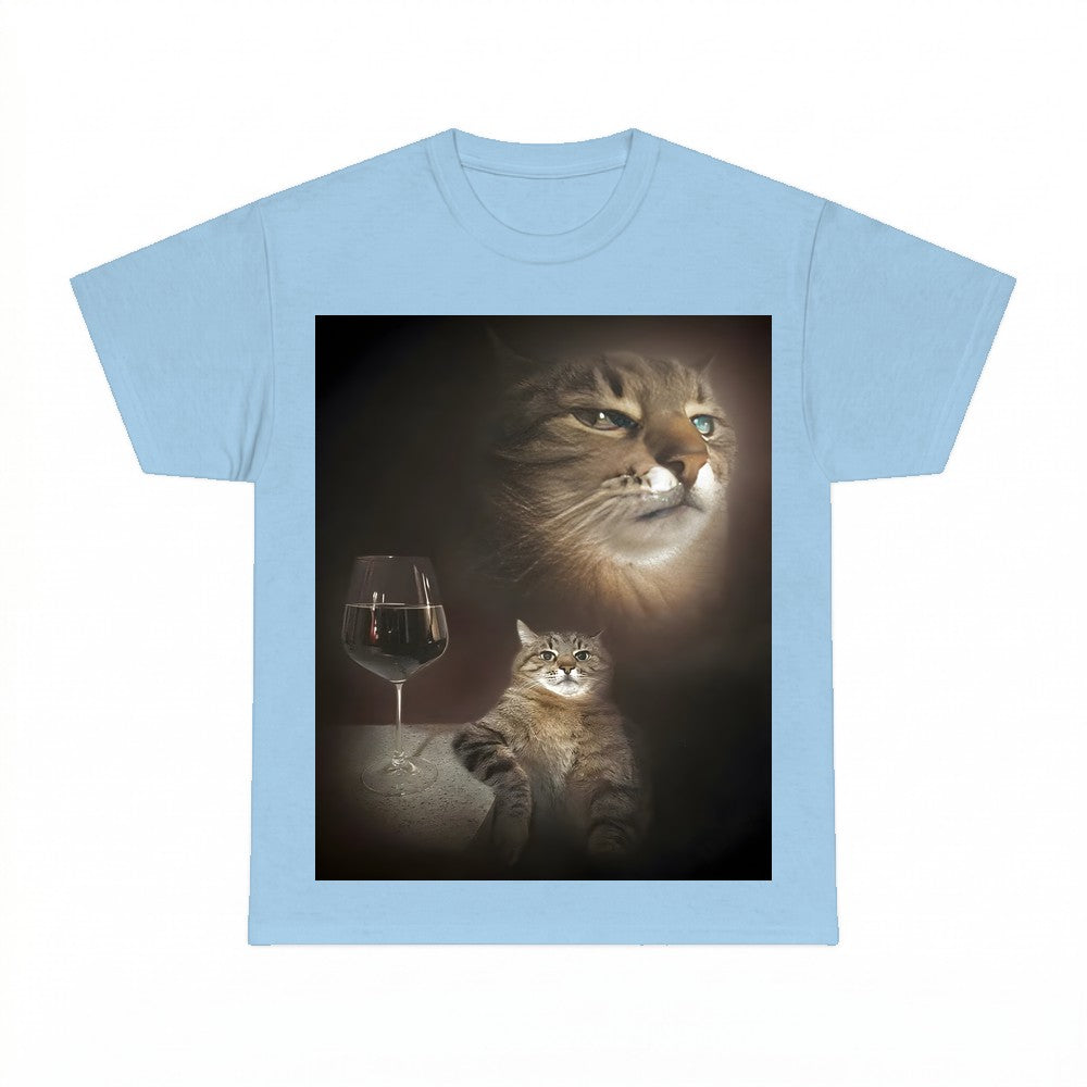 Funny Wine Cat Meme Shirt - Gildan Unisex Tee