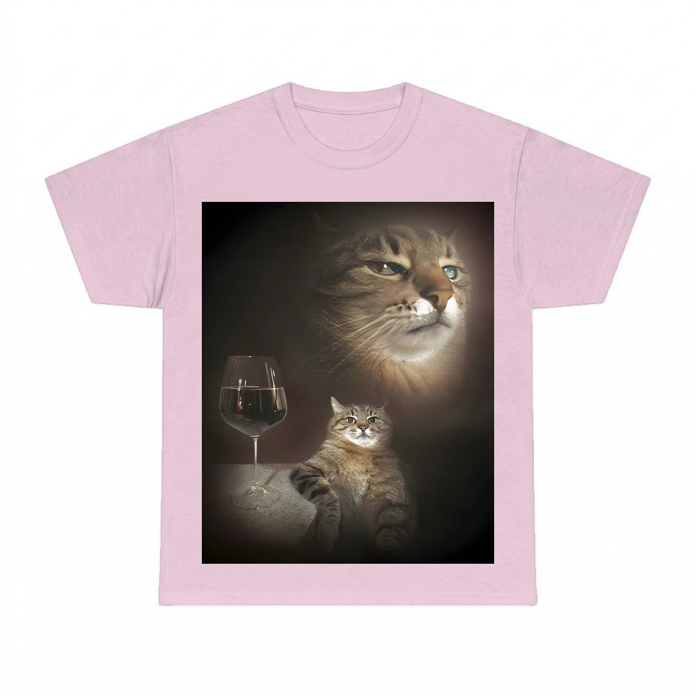Funny Wine Cat Meme Shirt - Gildan Unisex Tee