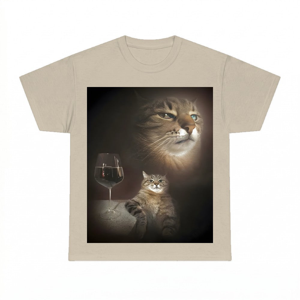 Funny Wine Cat Meme Shirt - Gildan Unisex Tee