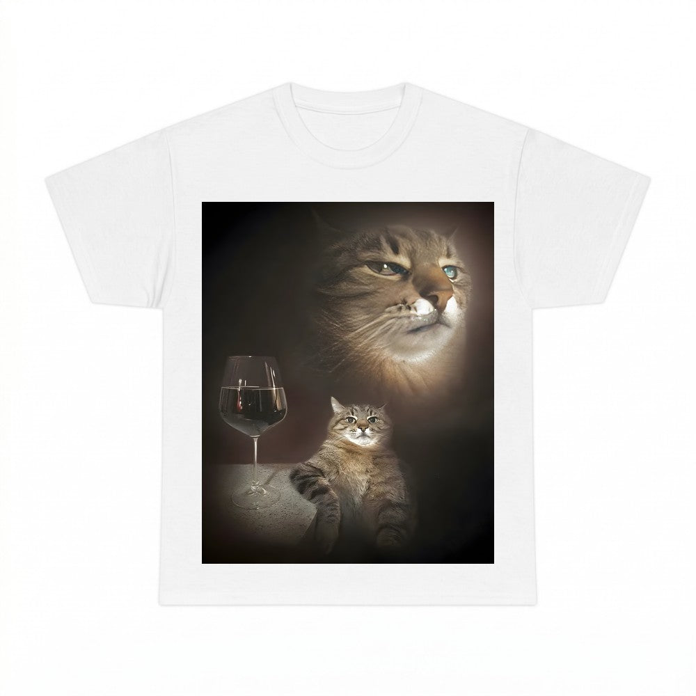 Funny Wine Cat Meme Shirt - Gildan Unisex Tee