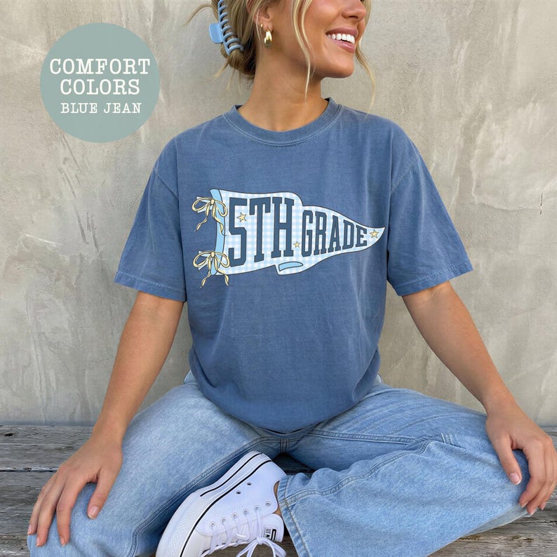 Grade Team Back to School coquette pennant shirt