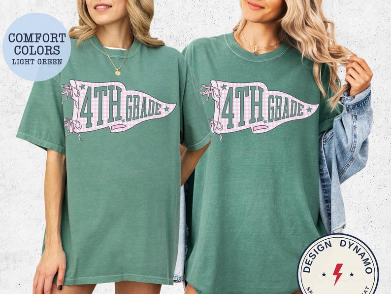 Grade Team Back to School coquette pennant shirt
