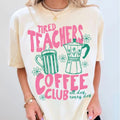 Funny Teacher Coffee Shirt, Comfort Colors Retro Tired Teacher Tee, Coffee & Chaos Back to School Teacher Gift
