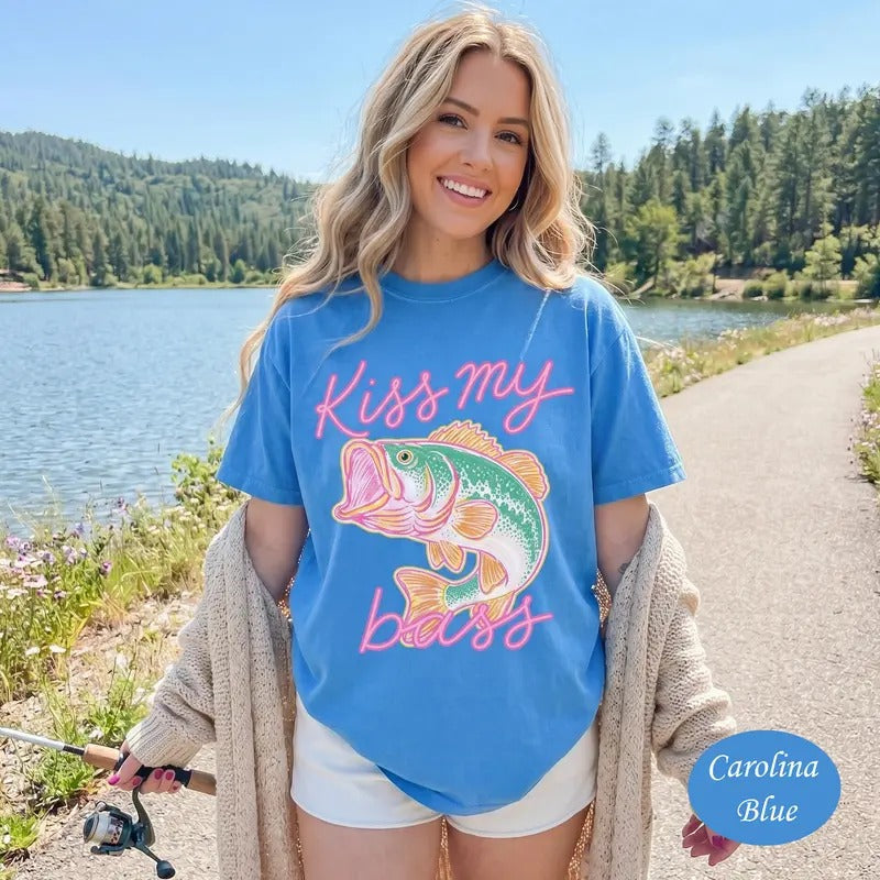 Kiss My Bass funny fishing shirt