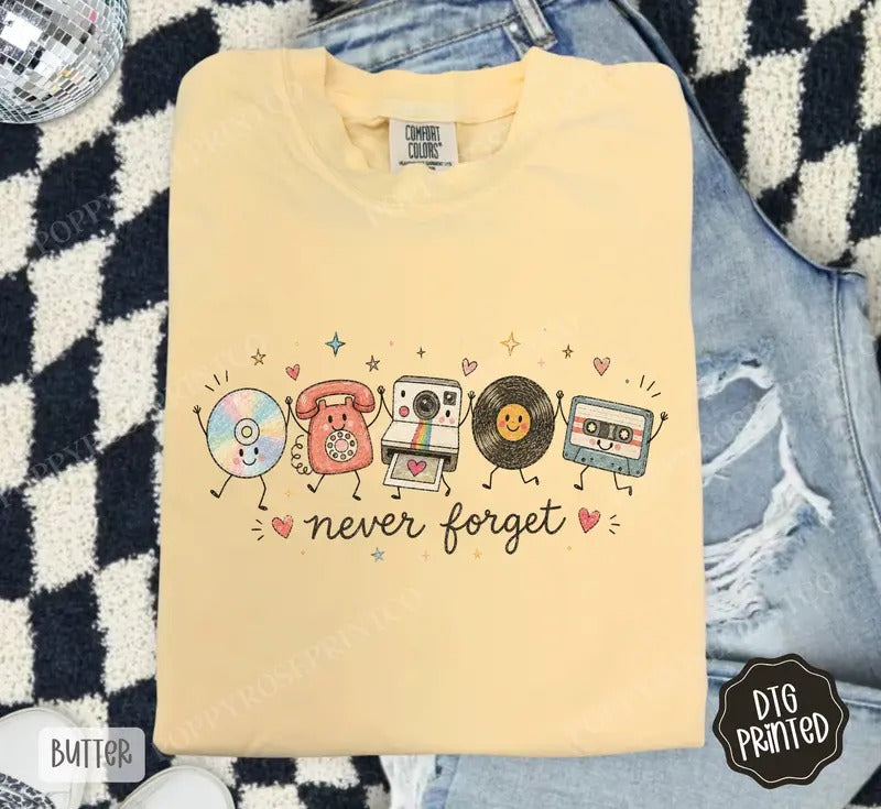 Never Forget retro 90s nostalgia shirt