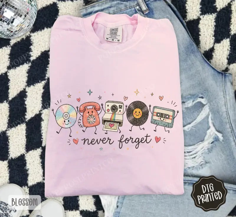 Never Forget retro 90s nostalgia shirt