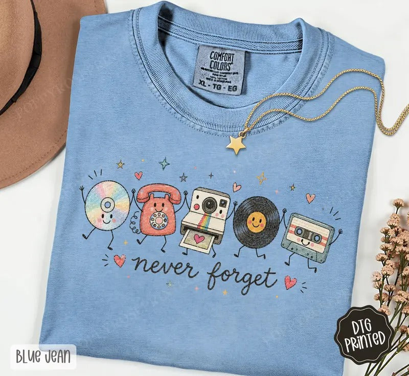 Never Forget retro 90s nostalgia shirt