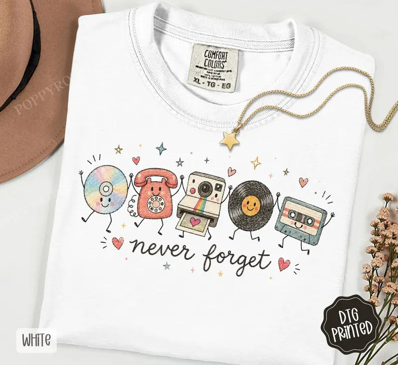 Never Forget retro 90s nostalgia shirt