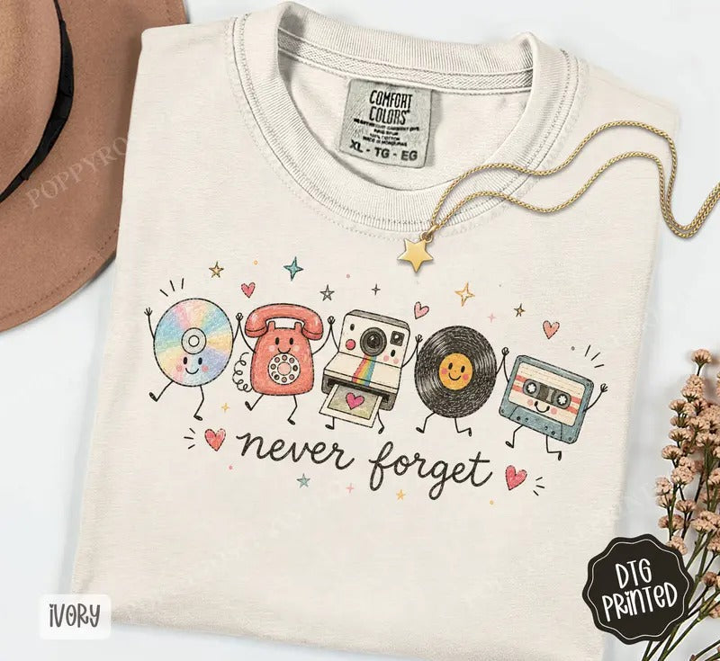 Never Forget retro 90s nostalgia shirt