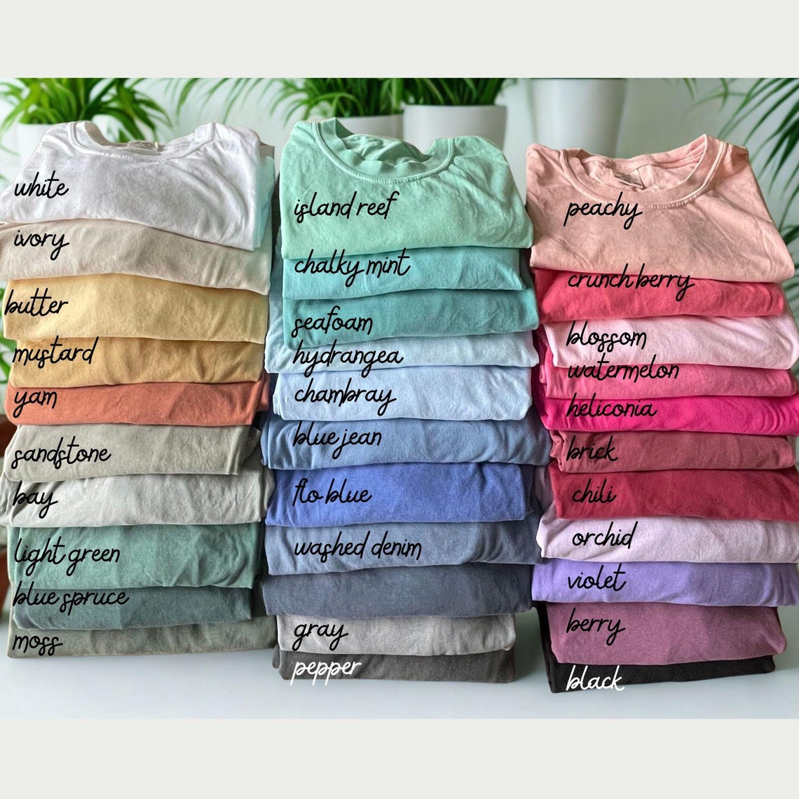 Comfort Colors color chart