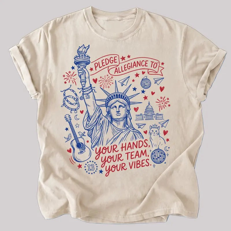 Pledge Allegiance Your Hands Your Team Your Vibes Shirt