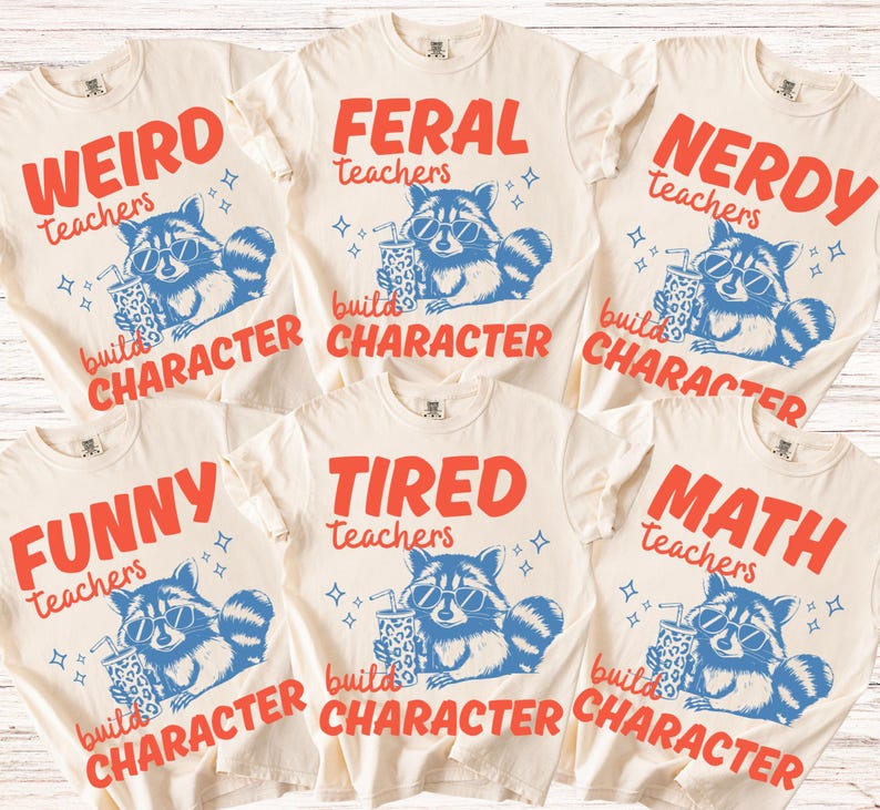 Teacher Raccoon Build Character shirt