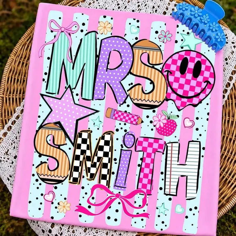 Personalized teacher name coquette shirt
