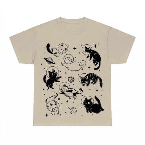 Cartoon Cats in Space Shirt - Gildan Unisex Tee