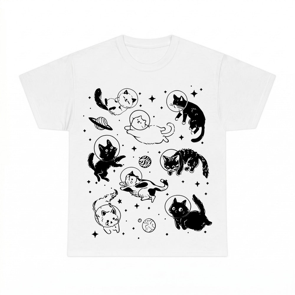 Cartoon Cats in Space Shirt - Gildan Unisex Tee